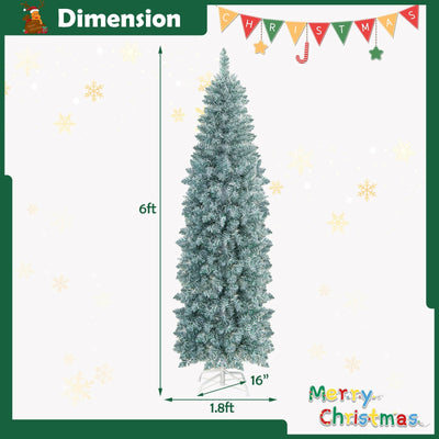 5/6/7 FT Pre-lit Artificial Christmas Tree with Multi-color LED Lights-6 ft