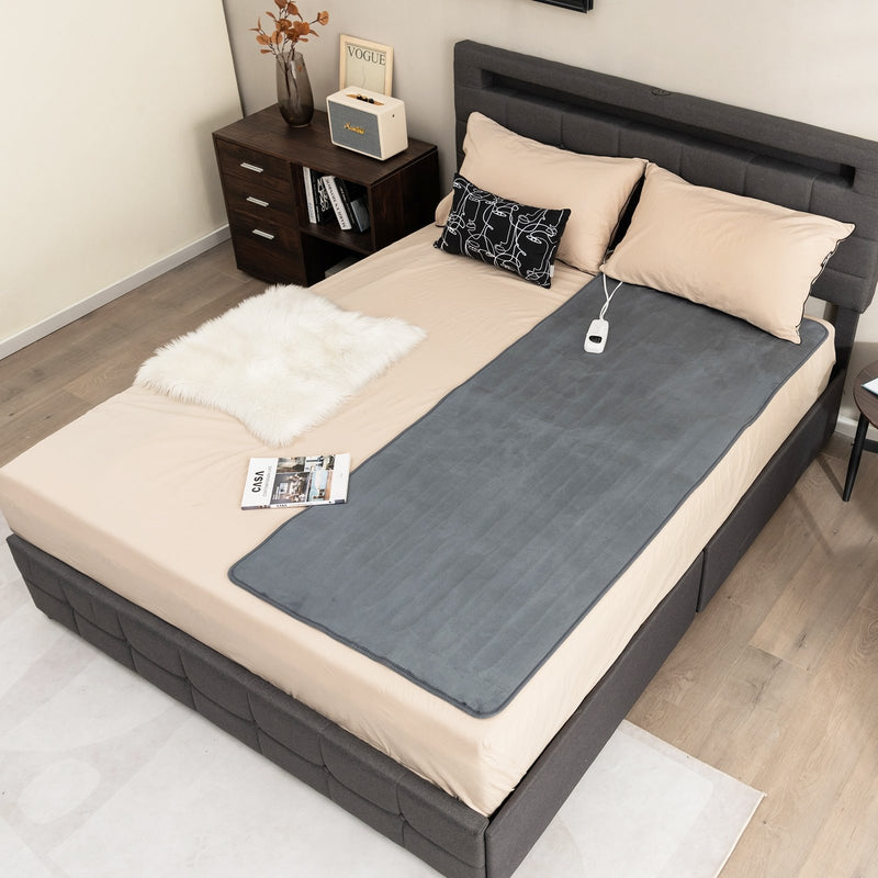 *Electric Heated Mattress Pad with 5 Heating Levels and Overheat Protection - Gray