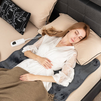 *Electric Heated Mattress Pad with 5 Heating Levels and Overheat Protection - Gray