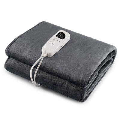 *Electric Heated Mattress Pad with 5 Heating Levels and Overheat Protection - Gray