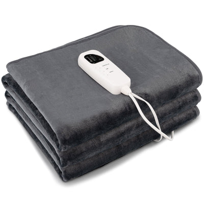 *Electric Heated Mattress Pad with 5 Heating Levels and Overheat Protection - Gray