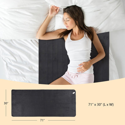 *Electric Heated Mattress Pad with 5 Heating Levels and Overheat Protection - Gray