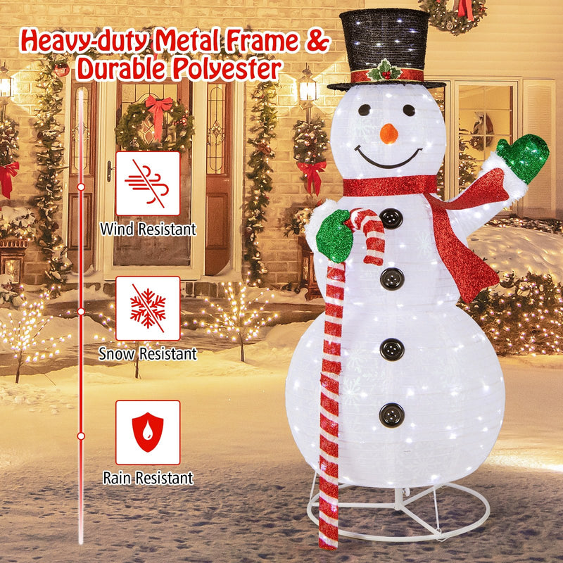 5 Feet Pop-up Christmas Snowman with 180 LED Lights