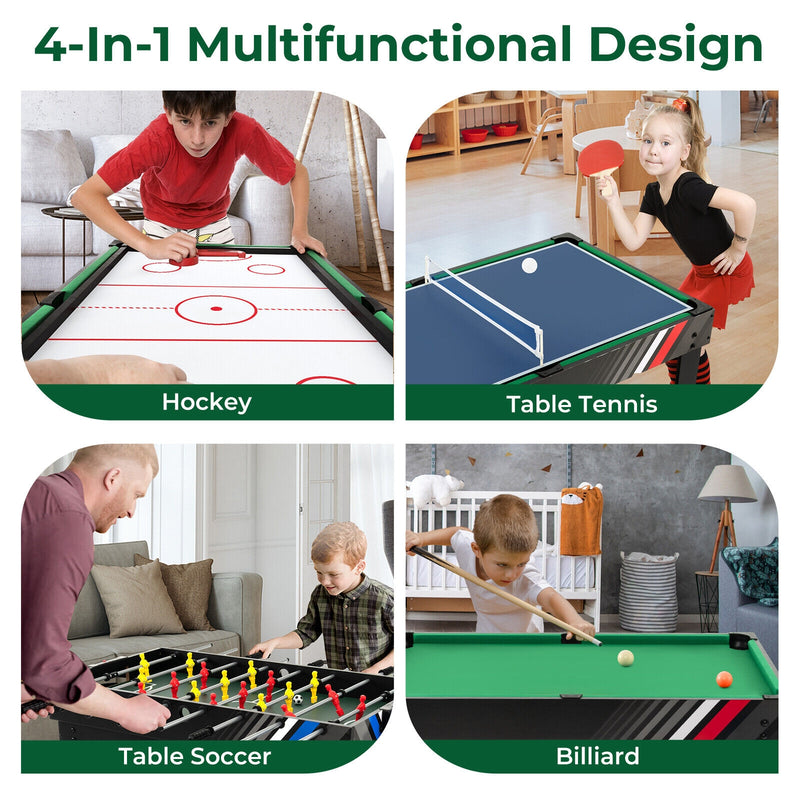 *4-in-1 Multi Game Table with Pool Billiards