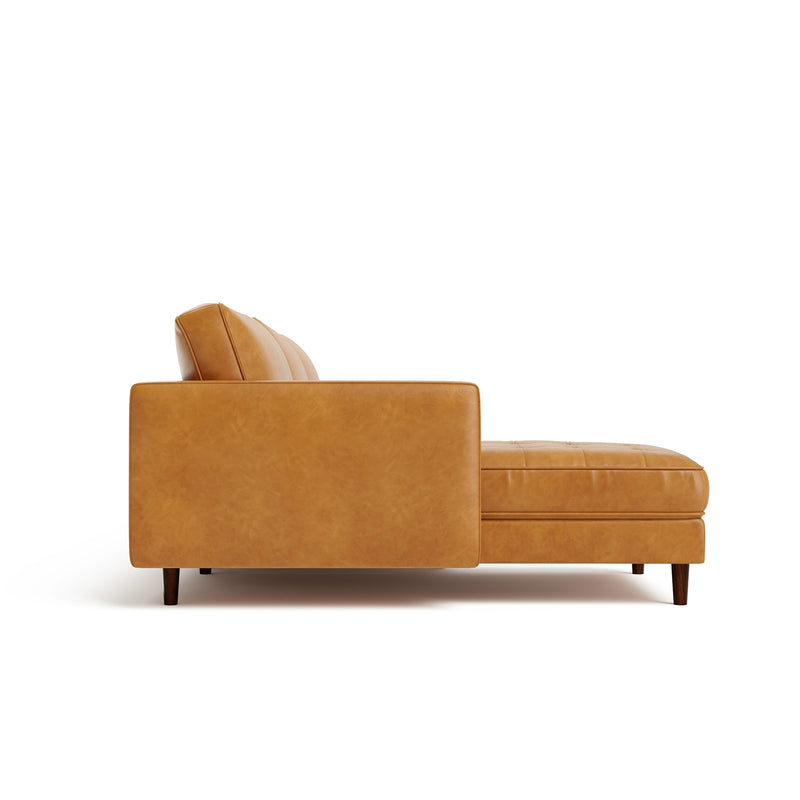 3-Seat L-Shaped Sectional Sofa Couch for Living Room-Brown