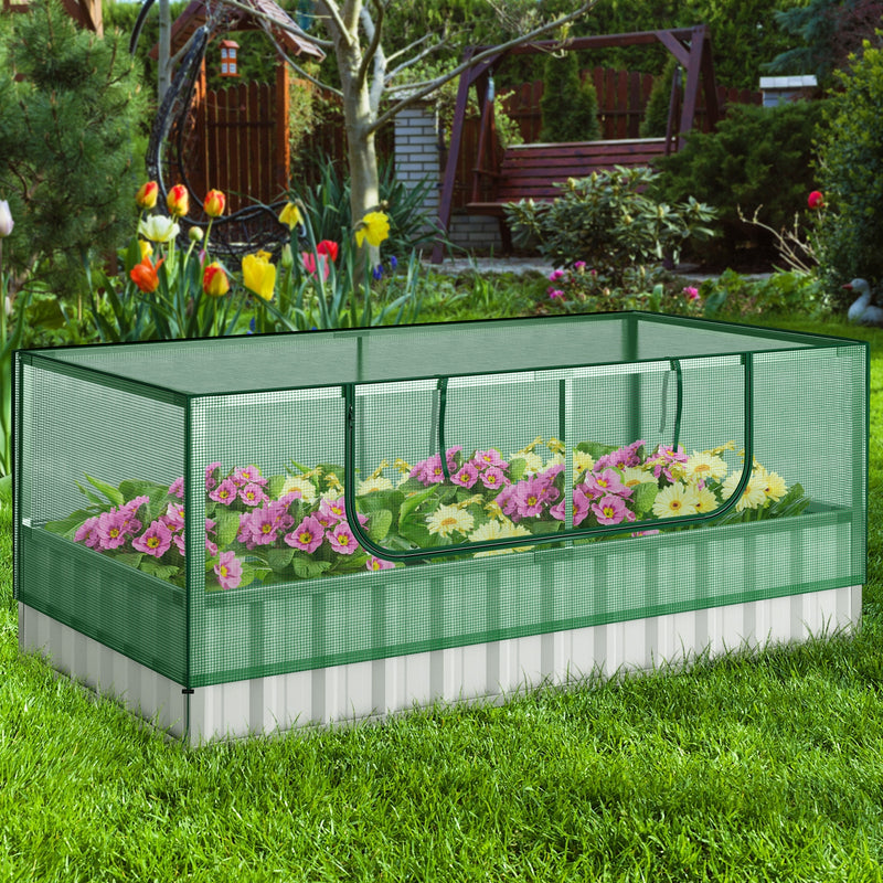 *Galvanized Raised Garden Bed with Greenhouse Cover