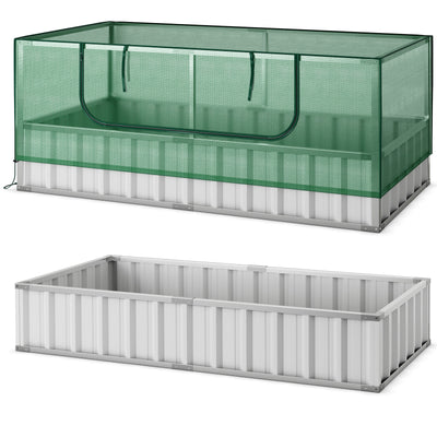 *Galvanized Raised Garden Bed with Greenhouse Cover
