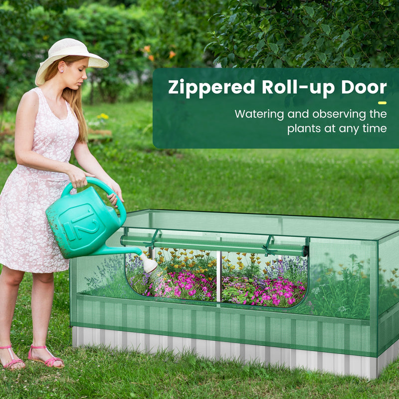 *Galvanized Raised Garden Bed with Greenhouse Cover