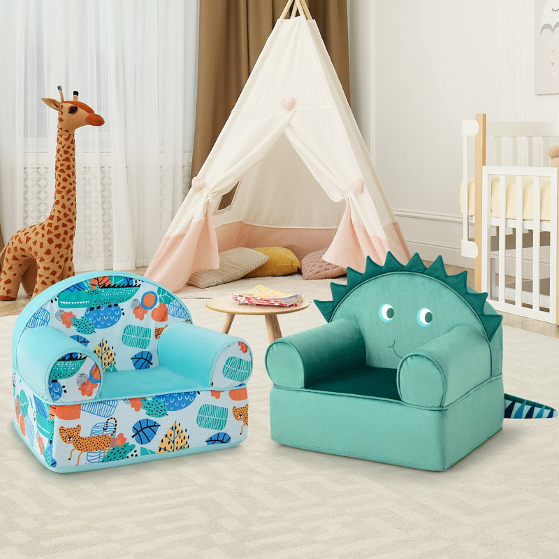 *Original Kids Sofa with Armrest and Thick Cushion - Green