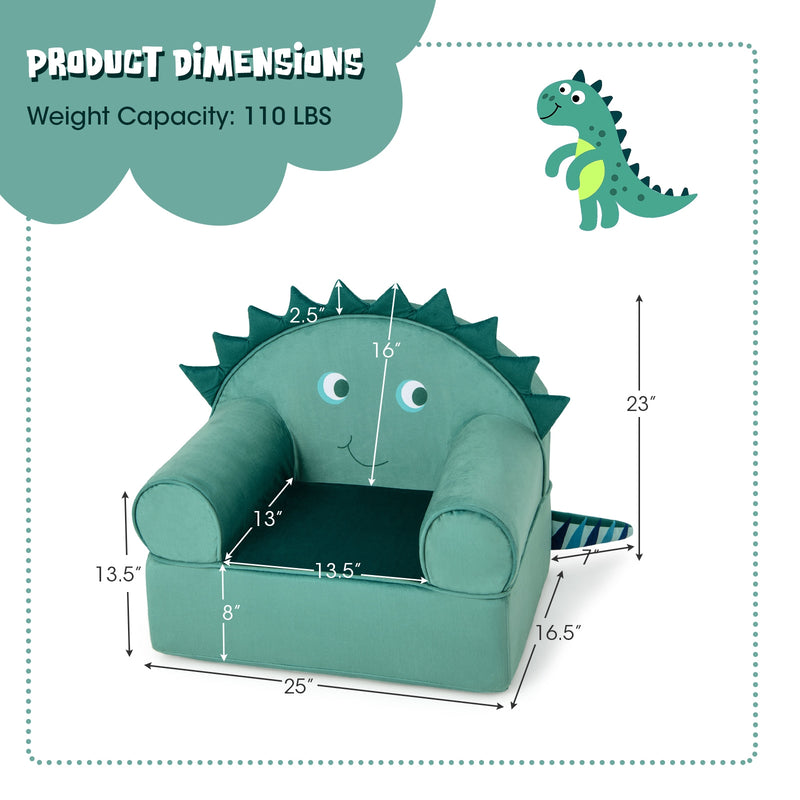*Original Kids Sofa with Armrest and Thick Cushion - Green