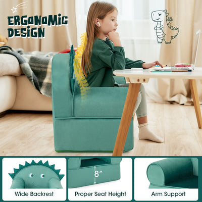 *Original Kids Sofa with Armrest and Thick Cushion - Green