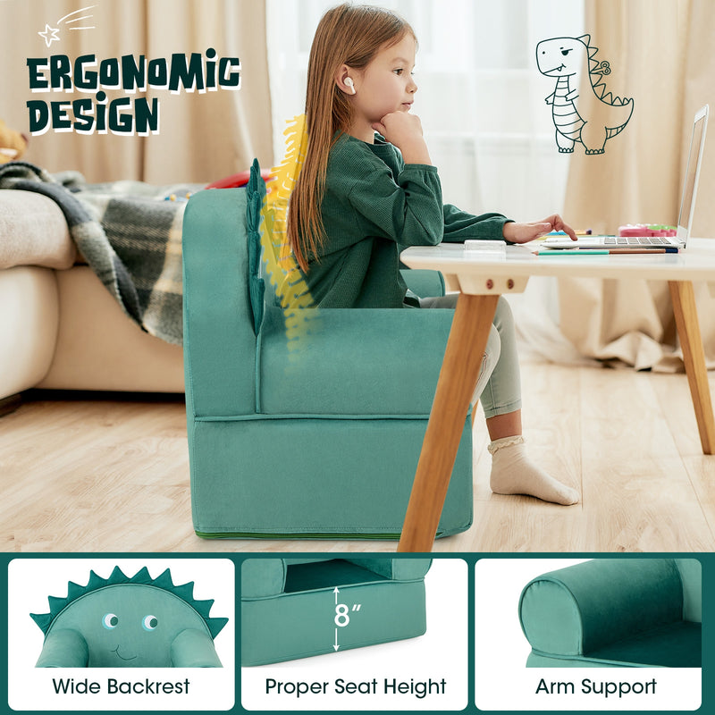 *Original Kids Sofa with Armrest and Thick Cushion - Green
