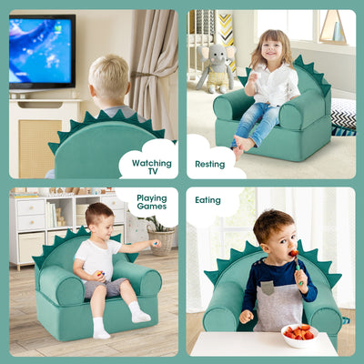 *Original Kids Sofa with Armrest and Thick Cushion - Green