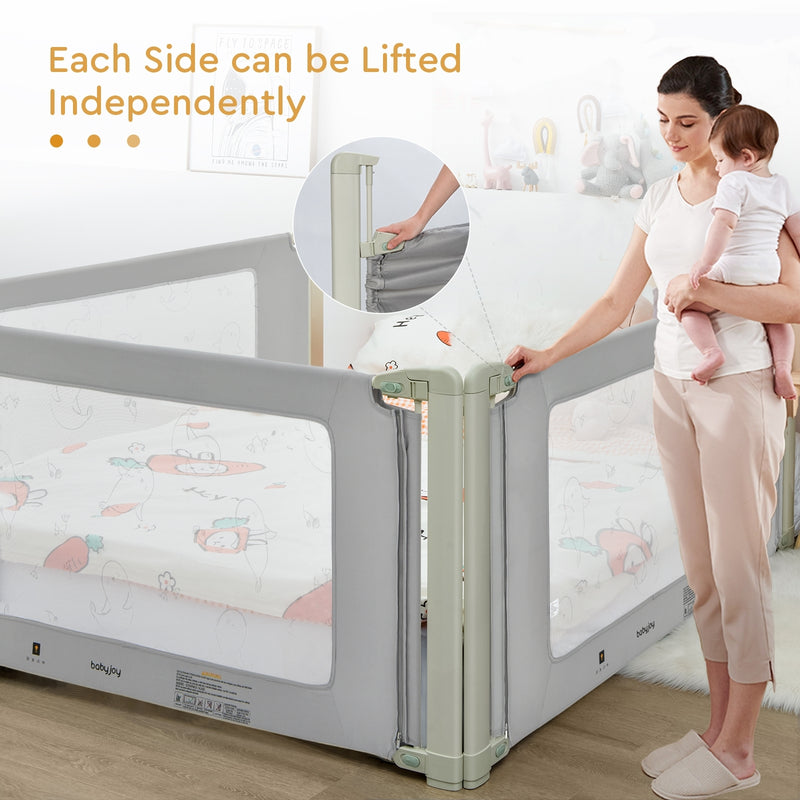 *Bed Rail Guard for Toddlers Kid with Adjustable Height and Safety Lock - 70 inch