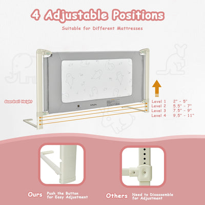 *Bed Rail Guard for Toddlers Kid with Adjustable Height and Safety Lock - 70 inch