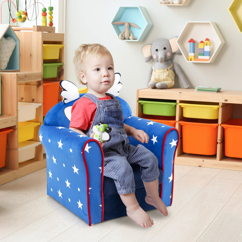 *Original Kids Sofa with Armrest and Thick Cushion - Blue