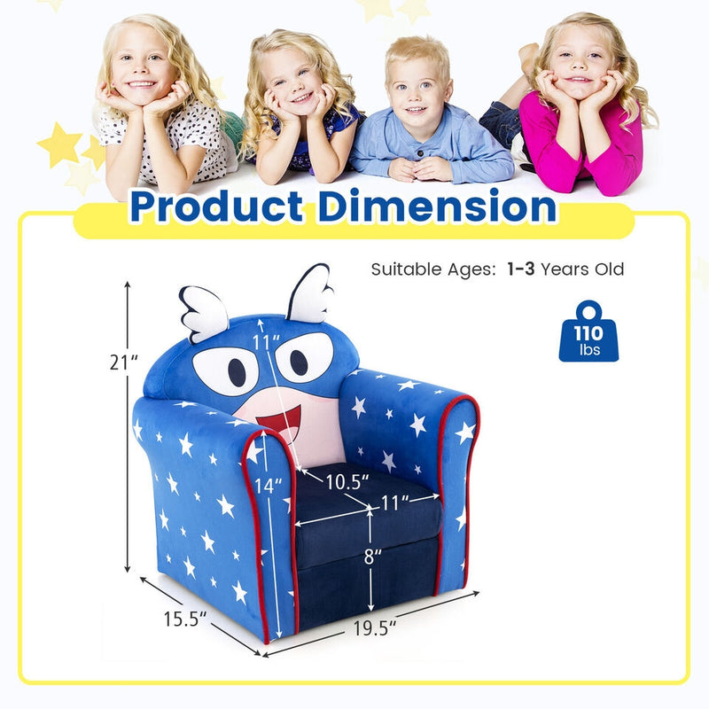 *Original Kids Sofa with Armrest and Thick Cushion - Blue