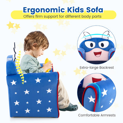 *Original Kids Sofa with Armrest and Thick Cushion - Blue