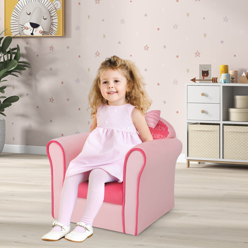 *Original Kids Sofa with Armrest and Thick Cushion - Pink