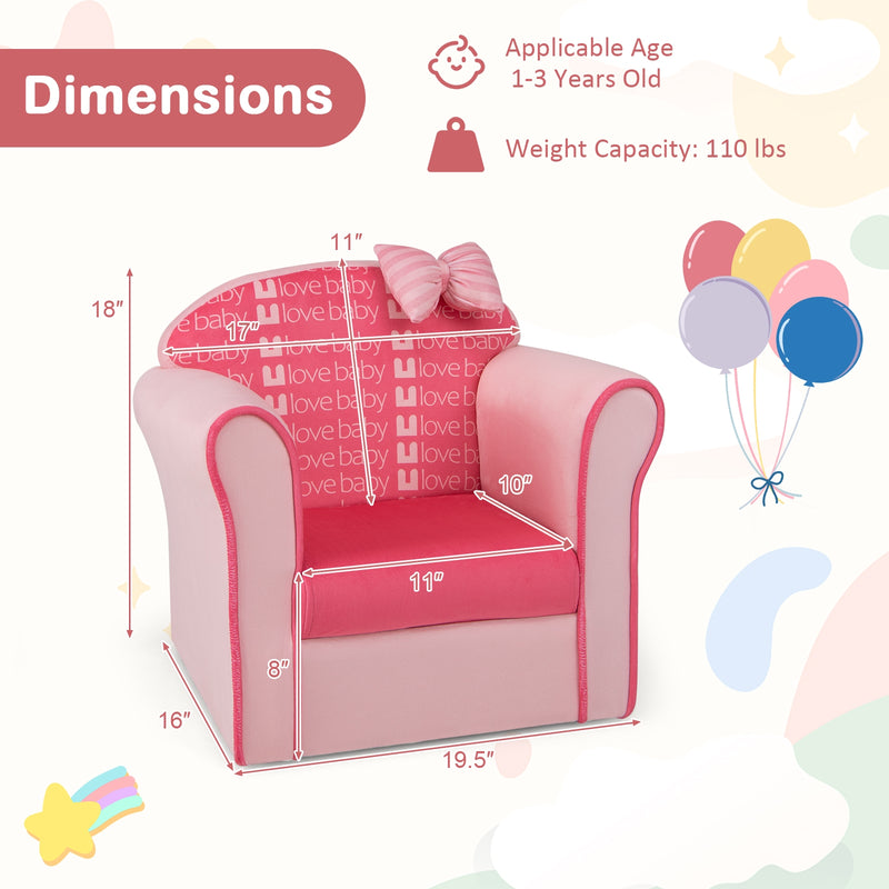 *Original Kids Sofa with Armrest and Thick Cushion - Pink