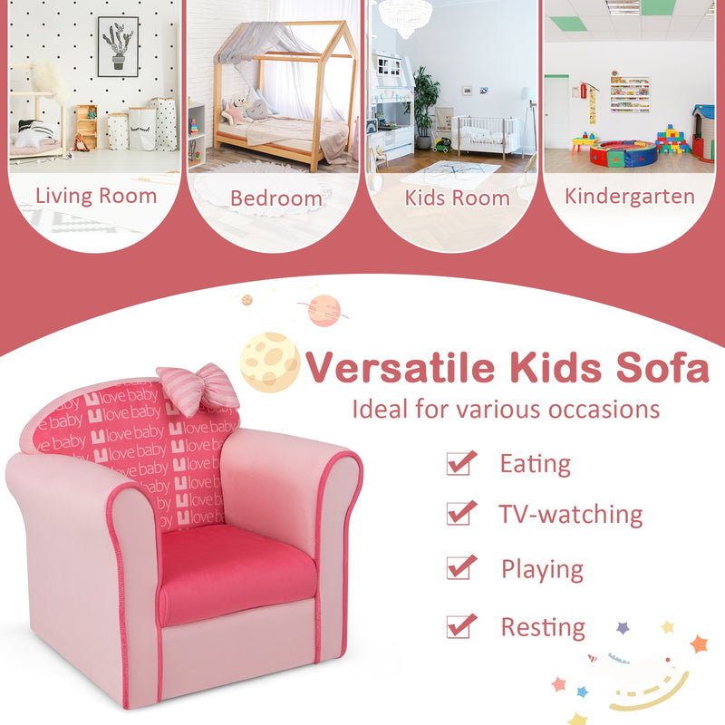 *Original Kids Sofa with Armrest and Thick Cushion - Pink