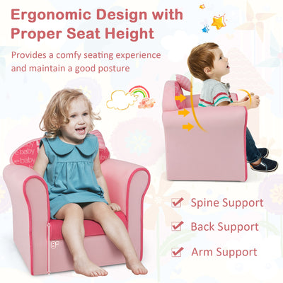 *Original Kids Sofa with Armrest and Thick Cushion - Pink