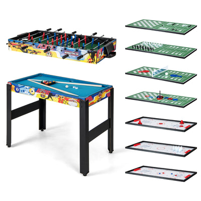 *12-in-1 Combo Game Table Set with Foosball Air Hockey Pool Chess and Ping Pong