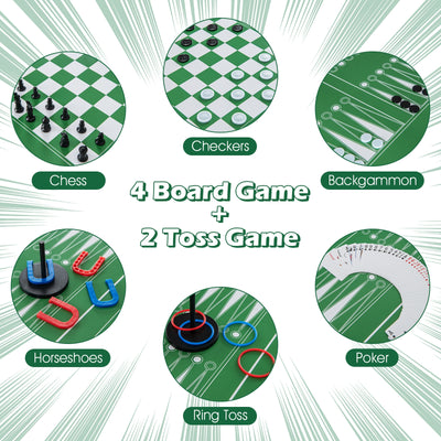 *12-in-1 Combo Game Table Set with Foosball Air Hockey Pool Chess and Ping Pong