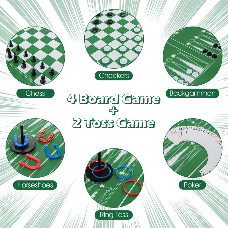 *12-in-1 Combo Game Table Set with Foosball Air Hockey Pool Chess and Ping Pong