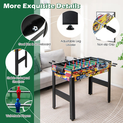 *12-in-1 Combo Game Table Set with Foosball Air Hockey Pool Chess and Ping Pong