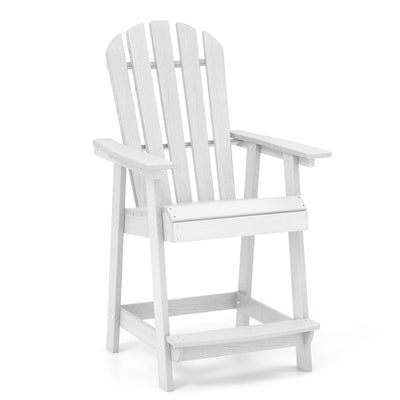 *HDPE Patio Chair with Armrest and Footrest for Indoor Outdoor - White