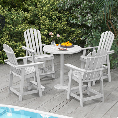 *HDPE Patio Chair with Armrest and Footrest for Indoor Outdoor - White