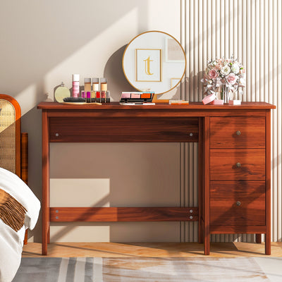 *3-Drawer Home Office Study Computer Desk with Spacious Desktop - Brown