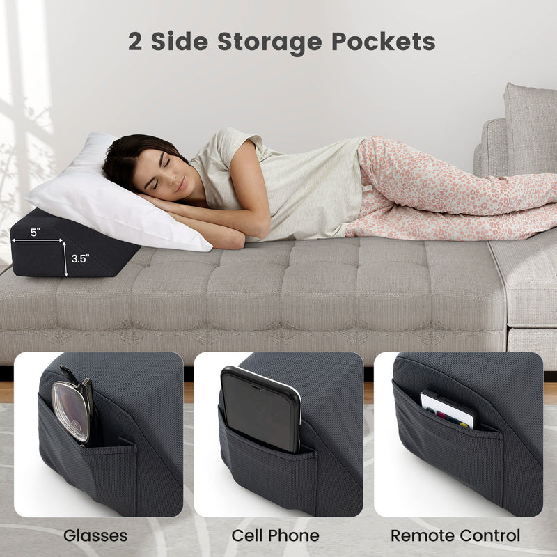 Bed Wedge Pillow with Storage Bag-Queen Size