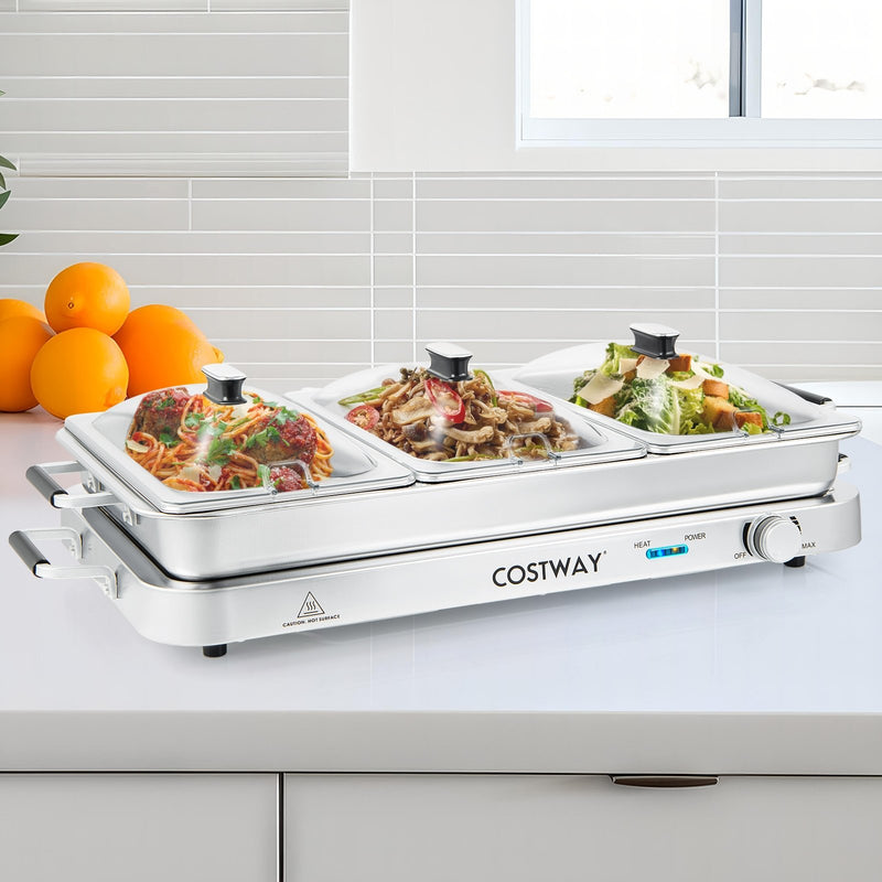 *2 in 1 Electric Warming Tray with Temperature Control