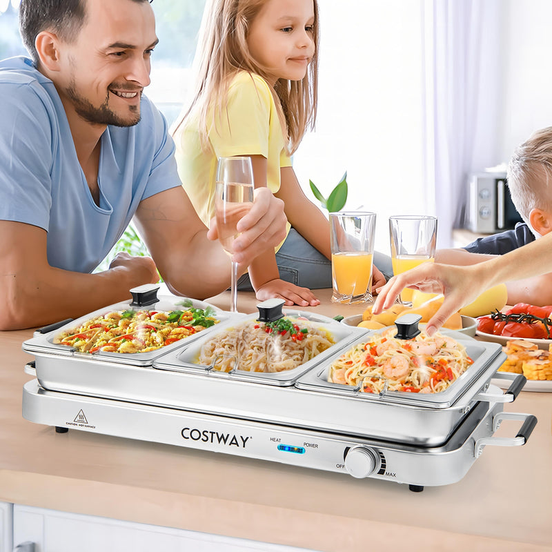 *2 in 1 Electric Warming Tray with Temperature Control