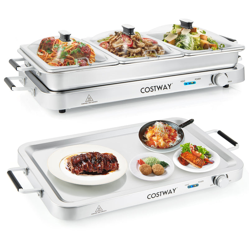 *2 in 1 Electric Warming Tray with Temperature Control