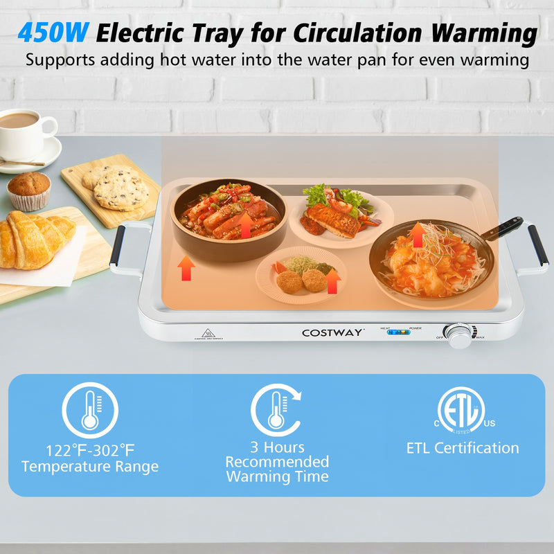 *2 in 1 Electric Warming Tray with Temperature Control