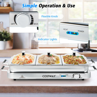 *2 in 1 Electric Warming Tray with Temperature Control