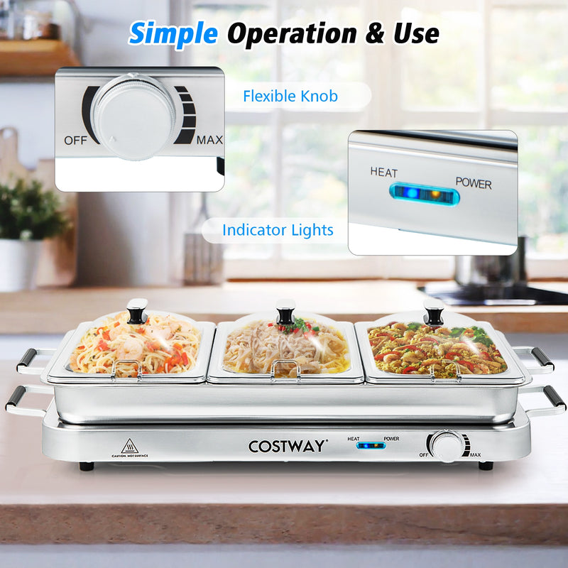 *2 in 1 Electric Warming Tray with Temperature Control
