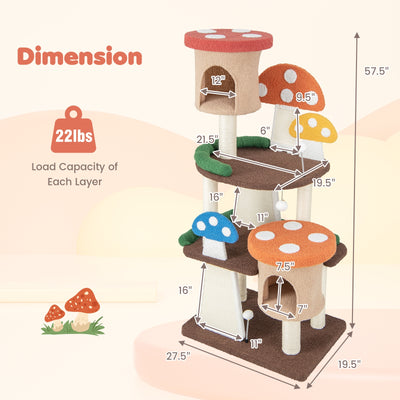 *4-In-1 Cat Tree with 2 Condos and Platforms for Indoors - Multicolor