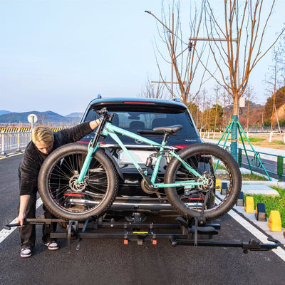 *2 Inch Hitch Mount Bike Rack 2-Bike Platform Style Carrier with Tilt-able Design for Easy Trunk Access