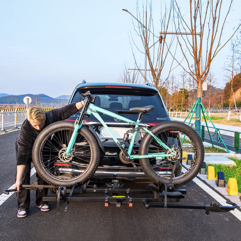 *2 Inch Hitch Mount Bike Rack 2-Bike Platform Style Carrier with Tilt-able Design for Easy Trunk Access