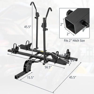 *2 Inch Hitch Mount Bike Rack 2-Bike Platform Style Carrier with Tilt-able Design for Easy Trunk Access