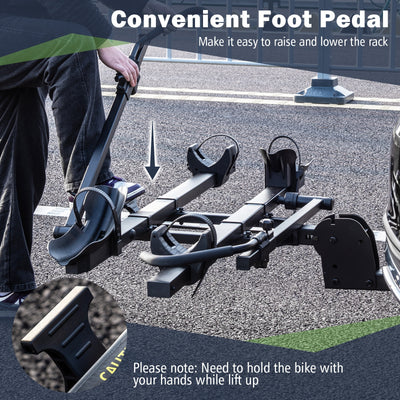 *2 Inch Hitch Mount Bike Rack 2-Bike Platform Style Carrier with Tilt-able Design for Easy Trunk Access