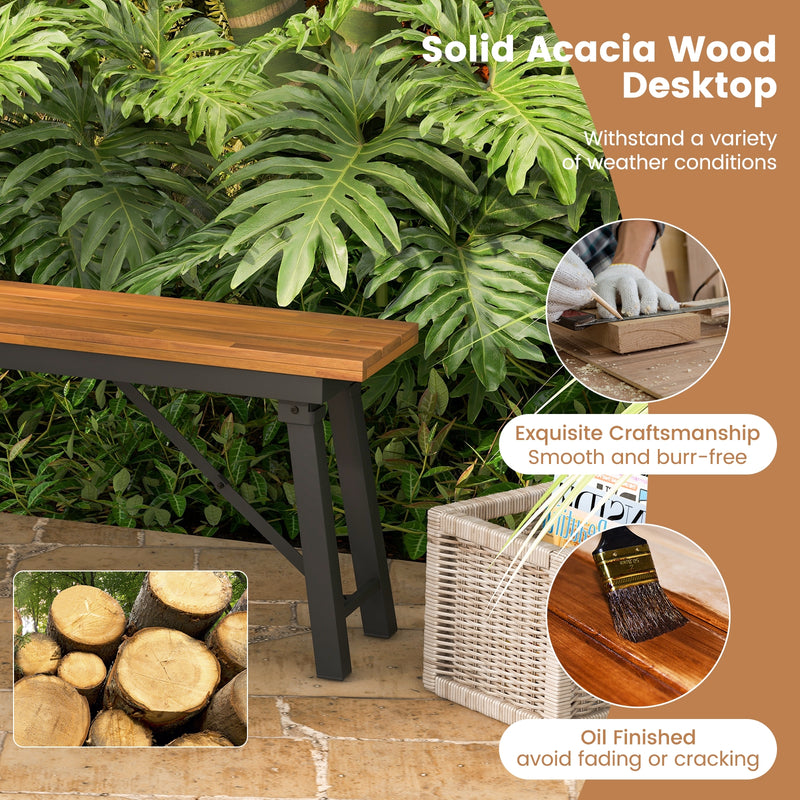 *Folding Picnic Bench Set Rectangular Acacia Wood Dining Camping BBQ Benches