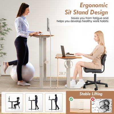 55 x 24 Inches Sit Stand Home Office Desk with 3 Memory Height Settings-Natural