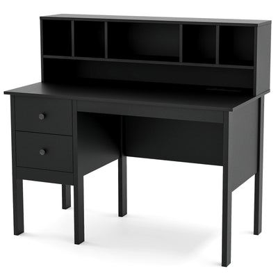 *48 Inch Home Office Computer Desk with Type-C Power Outlets - Black