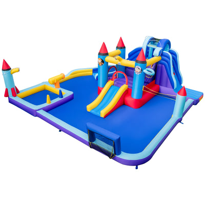 *Rocket Theme Inflatable Water Slide Park with 1100W Blower