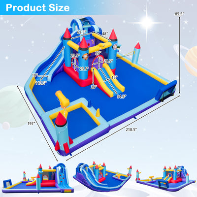 *Rocket Theme Inflatable Water Slide Park with 1100W Blower